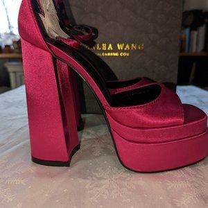 AZALEA WANG Talk About It Chunky Sandals Pink Size 8.5